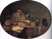 Jean Baptiste Simeon Chardin Folk instruments oil painting